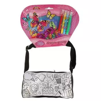 Сумочка для росписи с фломастерами и стразами – Сладости, на блистере
