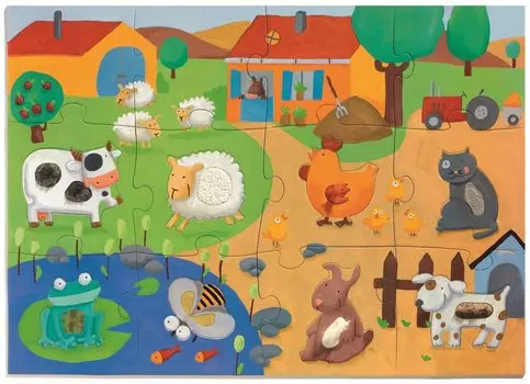 Тактильный пазл-гигант - Ферма