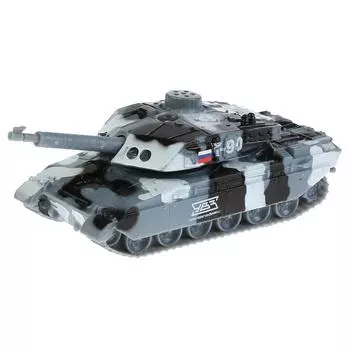 Танк металлический T-90, свет и звук, башня вращается, инерционный, 13 см )