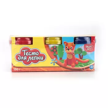 Тесто для лепки Котик 3 цветов, в стакане