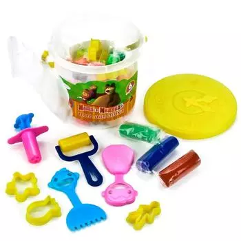 Тесто для лепки - Маша и Медведь в пластиковом ведре