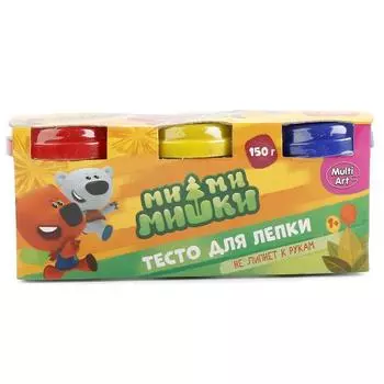 Тесто для лепки Мимимишки, 3 разноцветных стаканчика по 50 грамм