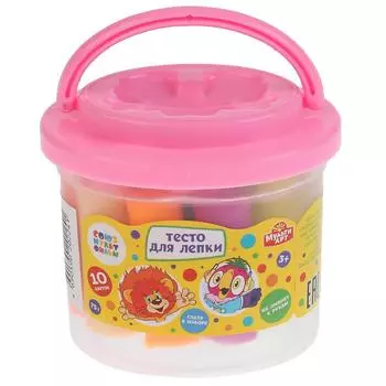 Тесто для лепки Союзмультфильм 10 цветов 75 гр + формочка, в ведре