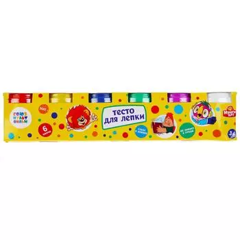 Тесто для лепки Союзмультфильм 6 цветов по 50 гр + формочки