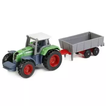 Трактор с прицепом, 17 см, металлический