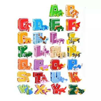 Трансботы из серии Lingvo Zoo, 26 букв от A до Z, блистер