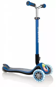 Трехколесный самокат Globber Elite Prime, синий, свет