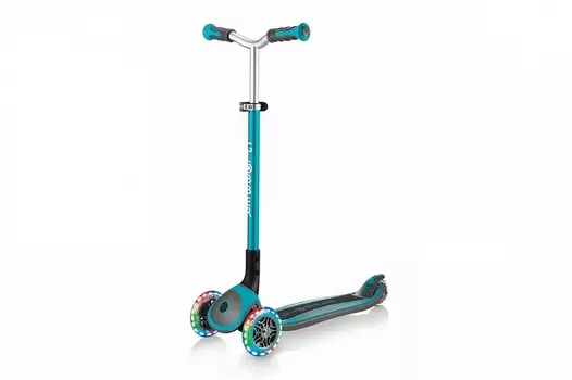 Трехколесный самокат Globber Master Lights, цвет бирюзовый