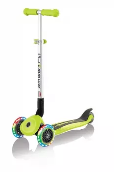 Трехколесный самокат Globber Primo Foldable Lights, зеленый, светящиеся колеса