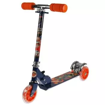 Трехколесный самокат – Hot Wheels, складной, светящиеся колеса 12 см