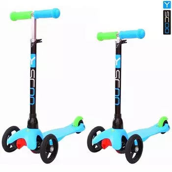 Трехколесный самокат Mini Glam light blue Y-Scoo, 4075RT
