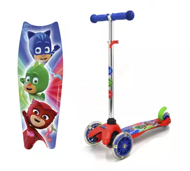 Трехколесный самокат - PJ Masks, светящиеся колеса