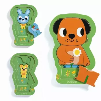 Трехслойный пазл - Чарли и друзья