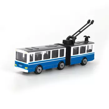 Троллейбус металлический, 12 см, с резинкой