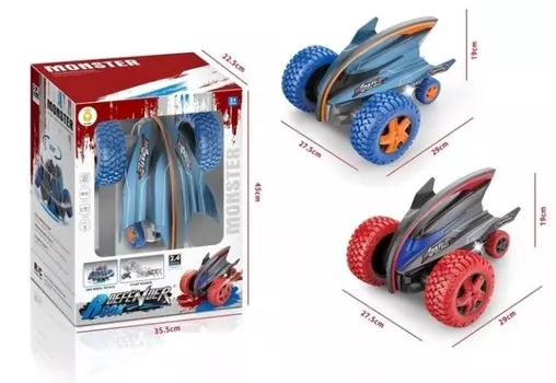 Трюковая машина-перевертыш на р/у, вращается на одном колесе, переворот назад, 30 см, свет