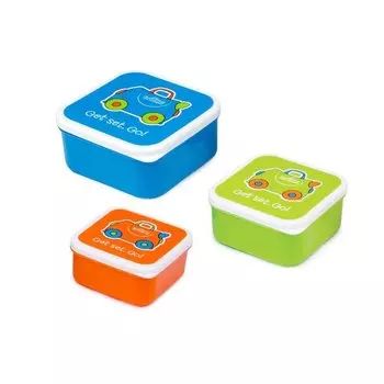 Trunki Контейнеры для еды 3 шт – голубой, оранжевый, зеленый.