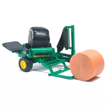 Упаковщик рулонов сена с черными и желтыми рулонами