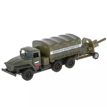 Урал с пушкой, 12 см, открывающиеся двери, инерционный механизм, подвижные детали