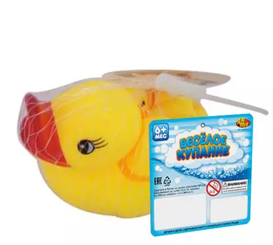 Уточка резиновая из серии Веселое купание, в сетке