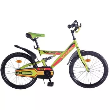 Велосипед подростковый салатово/красный 20' prime, mr1-тип, задний ножной тормоз, звонок