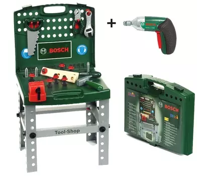 Верстак Bosch в кейсе с шуруповертом
