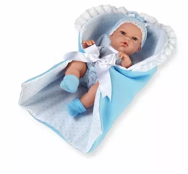 Виниловая кукла Arias Elegance, 33 см в голубом конверте