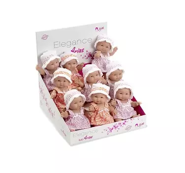 Виниловый пупс Elegance в платье и чепчике, 24 см