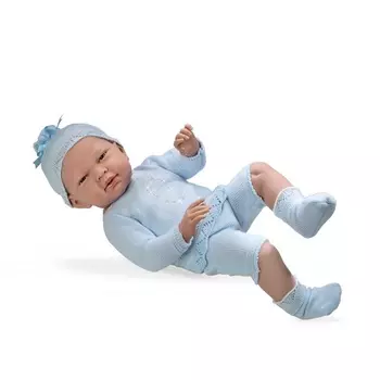 Виниловый пупс из серии Arias Elegance в голубом костюмчике с кристаллами Swarowski, 52 см.