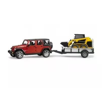 Внедорожник Bruder Jeep Wrangler Unlimited Rubicon c прицепом-платформой