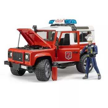 Внедорожник Bruder Land Rover Defender Station Wagon - Пожарная с фигуркой