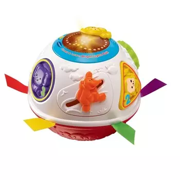 Вращающийся и обучающий разноцветный мяч со световыми и звуковыми эффектами