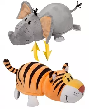 Вывернушка 2 в 1, Слон-Тигр, 40 см, 4 вида