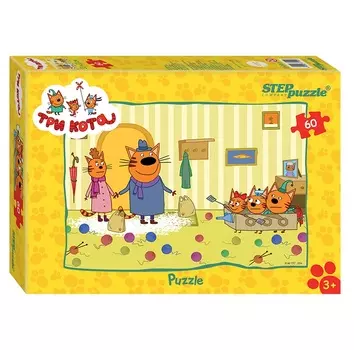 Яркий пазл из серии Три кота, 60 деталей