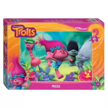 Яркий пазл из серии Trolls, 160 деталей