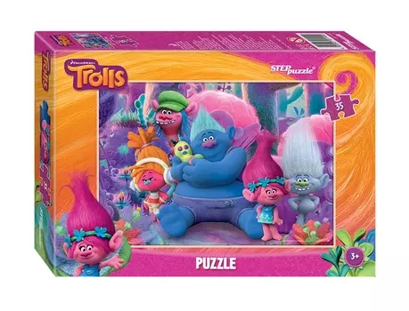 Яркий пазл из серии Trolls, 35 деталей