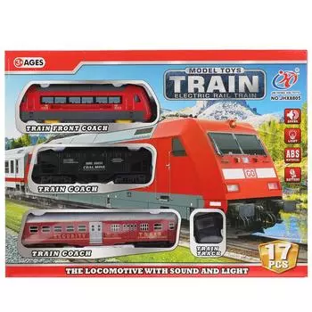 Железная дорога свет + звук, с аксессуарами