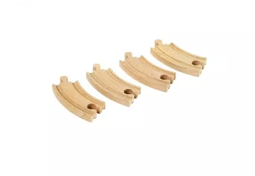 Железнодорожное полотно радиусное, длина 9 см, 4 детали