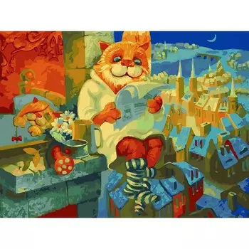 Живопись на холсте - Ночные новости