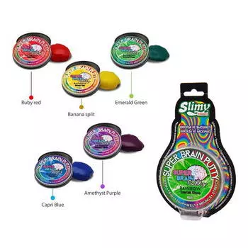 Жвачка для рук Super Brain Putty - Радуга, 5 цветов , 75 грамм