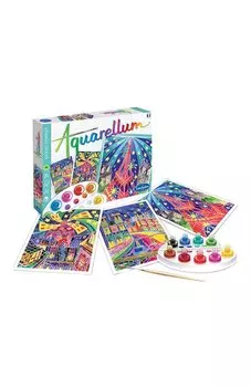 Акварельная раскраска Ночной Париж Sentosphere