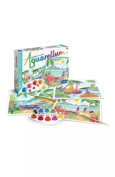 Акварельная раскраска Тропические пейзажи Sentosphere