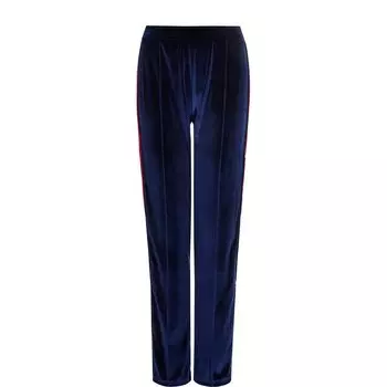 Бархатные брюки прямого кроя с контрастными лампасами Forte Dei Marmi Couture