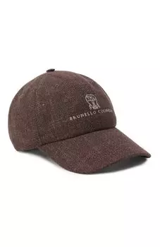 Бейсболка изо льна и шерсти Brunello Cucinelli