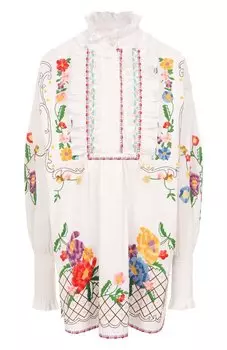 Блузка из хлопка и льна Valentino