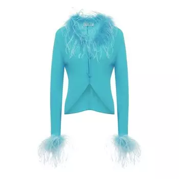 Блузка из вискозы с отделкой перьями Giuseppe di Morabito