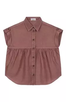 Блузка изо льна и хлопка Brunello Cucinelli