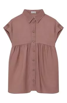 Блузка изо льна и хлопка Brunello Cucinelli