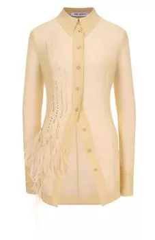 Блузка с отделкой перьями страуса The Attico