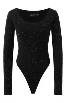 Боди с отделкой стразами Flashin