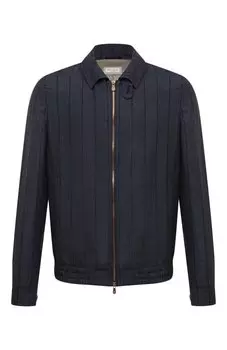 Бомбер из шерсти и льна Brunello Cucinelli